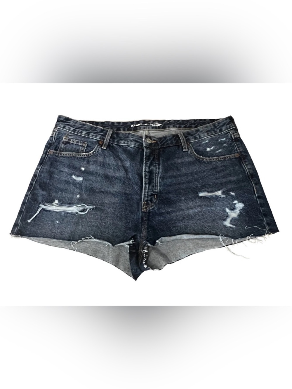 Old Navy Women's Dark Indigo Distressed Denim Shorts
